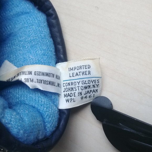 Vintage Conroy blue leather insulated mittens - Picture 8 of 9